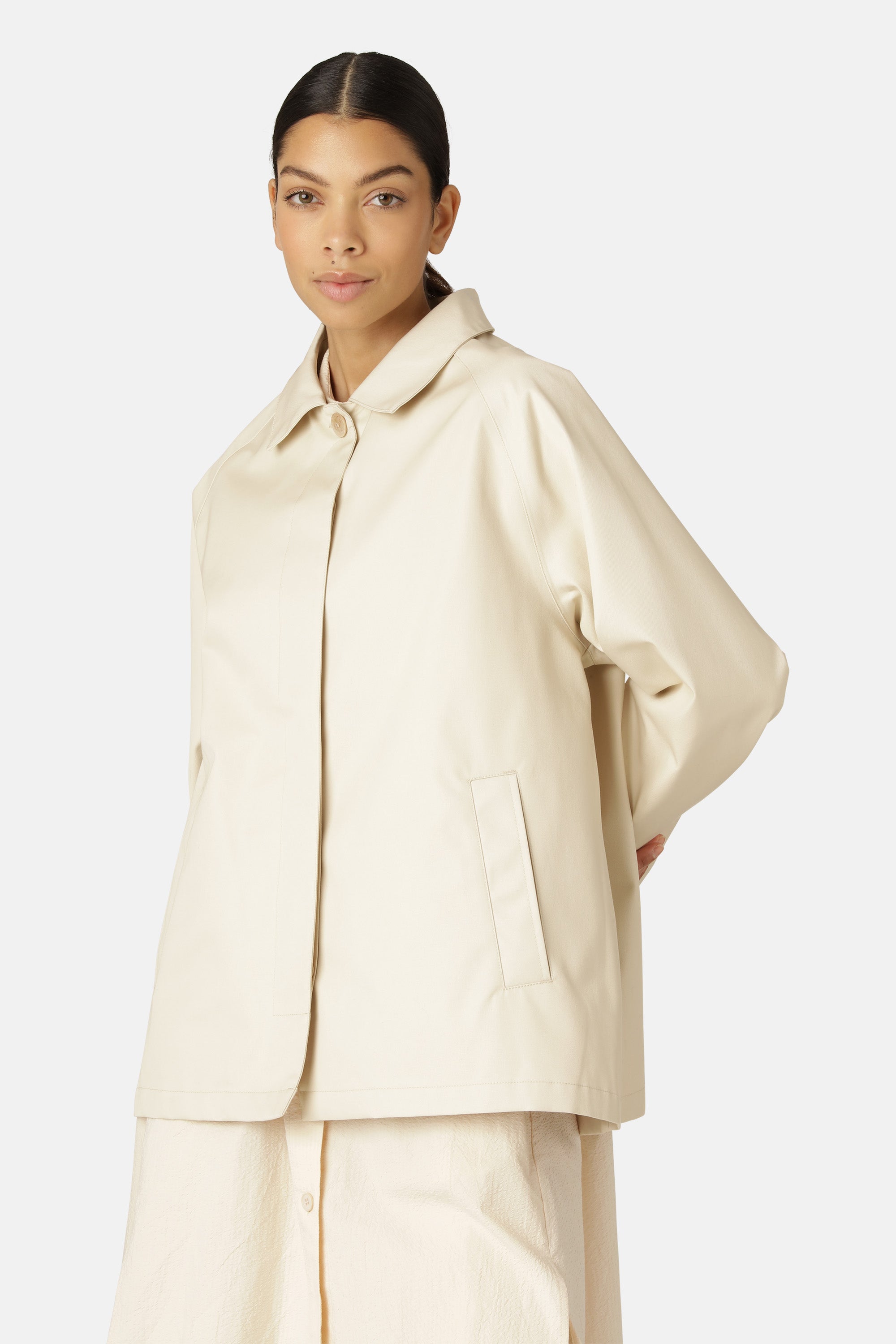 Ilse Jacobsen Hornbæk Rain Cotton raincoat Jacket 132 Bleached Sand